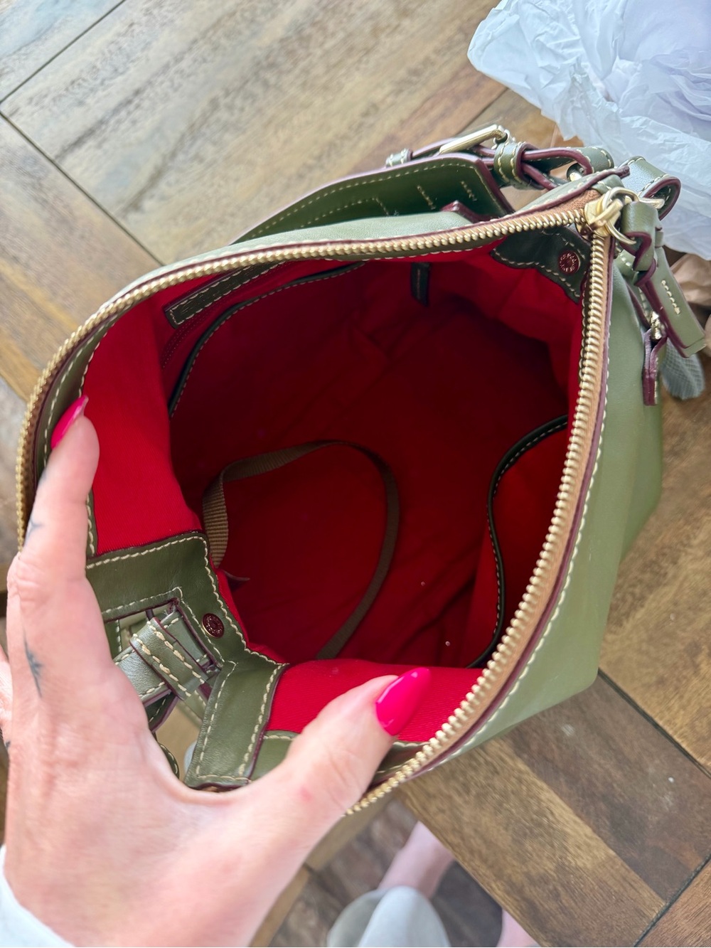 Dooney & Bourke Olive Teagan Bag - Picture 3 of 6